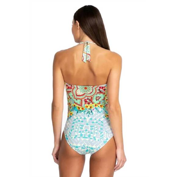 NEW JOHNNY WAS elena twist one piece swimsuit in multi - Picture 2 of 2